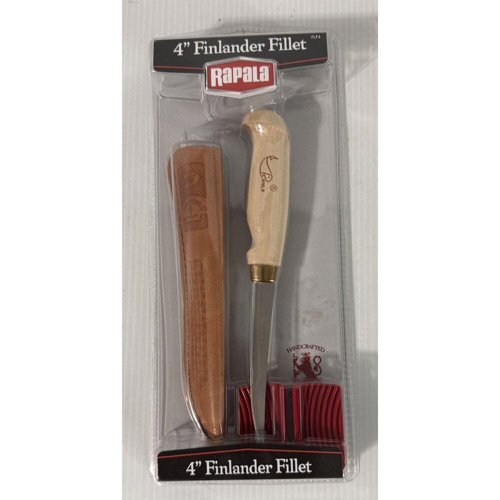 Rapala‎ 4" Finlander Fillet Knife w/Birch Handle Stainless Steel Blade & Sheath